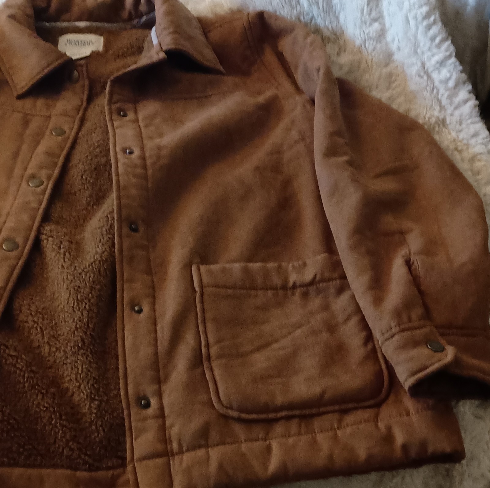 Boston Traders Brown Snap Front Button Lined Jack… - image 4