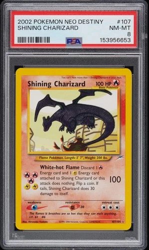 2002 POKEMON NEO DESTINY #107 SHINING CHARIZARD PSA 8