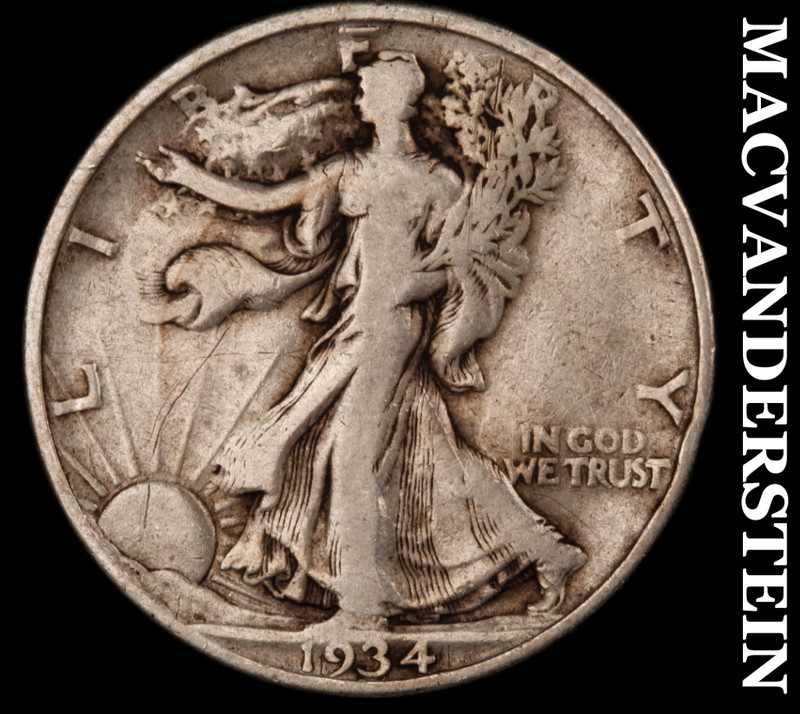 1934-D Silver Walking Liberty Half Dollar - Scarce  Better Date  #M212