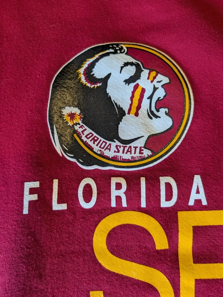 Sudadera DE COLECCIÓN Florida State Seminoles Para Hombres XL Envoltura Logotipo Cuello Redondo Años 90 Foto 3 de 4