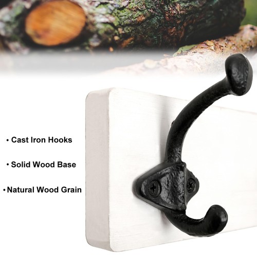 Rustic Coat Rack Wall Mount,5 Cast Iron Hooks,Coat Hooks Wall Mounted ...