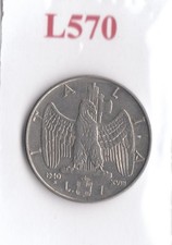 L570 Moneta Coin ITALIA Regno d'Italia 1 Lira Aquila / Impero 1940 XVIII