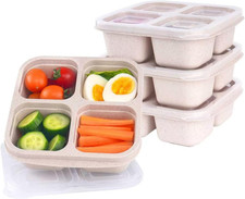 Snack Containers 4 Compartments, 2-Cup Capacity, Lunch Travel, BPA-Free Reus