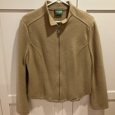 Vintage Geiger Boiled Wool Jacket, Front Zip, Tan, Size 42 US 10 , Austria