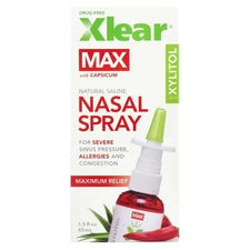 Natural Saline, Nasal Spray with Xylitol, Maximum Relief, 1.5 fl oz (45 ml)