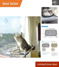 Cozy Cat Hammock with Strong Suction Cups   Perfect Indoor Perch for Large Cats