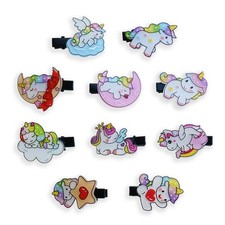 10Pack Unicorn Hair Clips for Girls, Cute 1 Count Pack of 10 , Multicolor