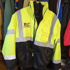New RRI R R Industries Men's XL Yellow Reflective lined, Jacket