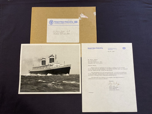 SS United States Photograph from Newport News Shipbuilding