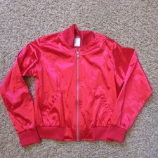 Balera NWOT IC 7/8 Red Satin Full Zip Warm Up Dance Jazz Jacket Costume