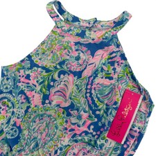 NEW Lilly Pulitzer Kids Girls Halter Romper Jumpsuit Paisley Print Size L 8 10