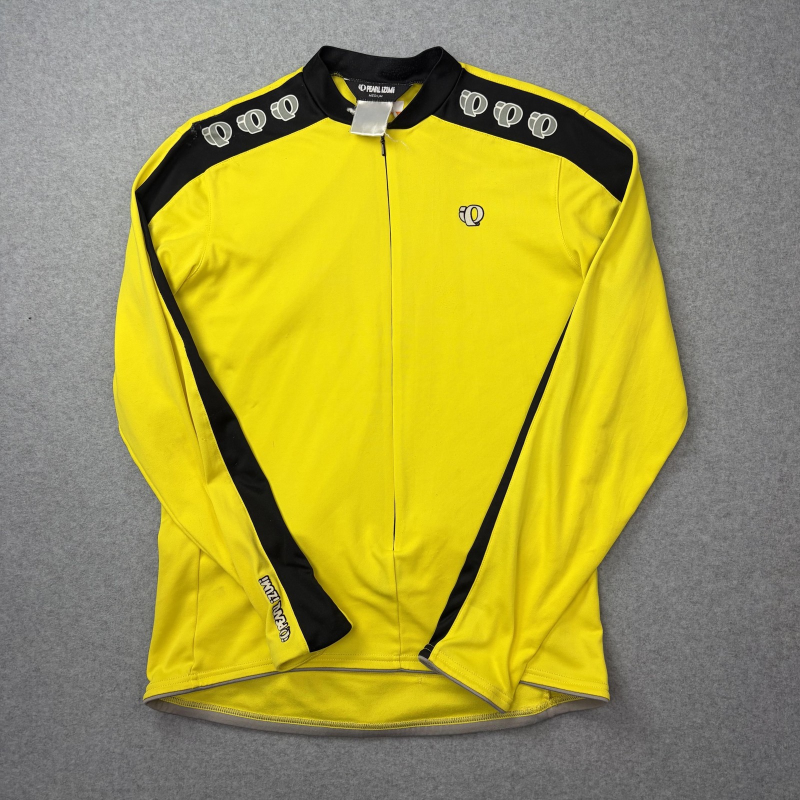 Pearl Izumi Cycling Jersey Mens Medium Yellow Full Zip Long 