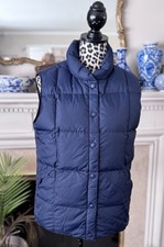 LANDS END WOMAN QUILTED DOWN PUFFER VEST size L INSULATED Snap Close Blue