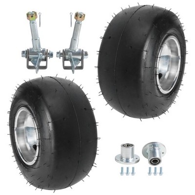 2pcs 5'' Go Kart Wheels & Tires 10x4.50-5 3 Bolt 50mm 17mm Knuckle 3 Stud Hub