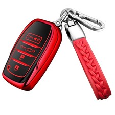for Toyota Key Fob Cover with Leather Keychain Soft Case for 2025 Camry,4Runn...