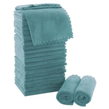 MOONQUEEN Ultra Soft Premium Washcloths Set - 12x12, 24 Pack, Quick Dry