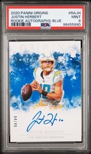 2020 PANINI ORIGINS ROOKIE AUTOS BLUE #RAJH JUSTIN HERBERT 4/49 PSA 9 AUTO