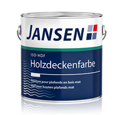 Holz Deckfarbe  ISO-HDF Holzdeckenfarbe 4 x 2,5 Liter weiß Jansen