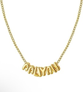 Authentic Custom Gold Plated Initial Letter Charm Name Necklace 