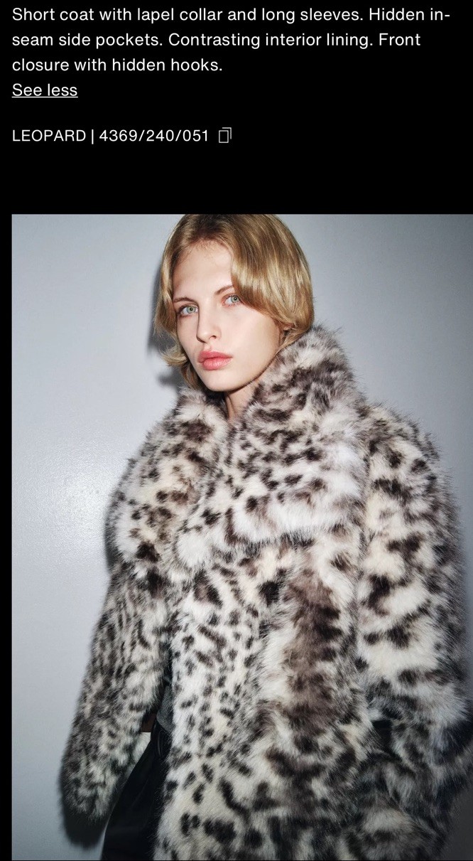 ZARA WOMAN COLLECTION FAUX FUR COAT ANIMAL PRINT , ZW, leopard print  thumbnail 5