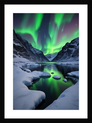 Intimate Northern Lights Framed Wall Art Poster Canvas Print Picture