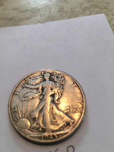 1945 d walking liberty half dollar vf