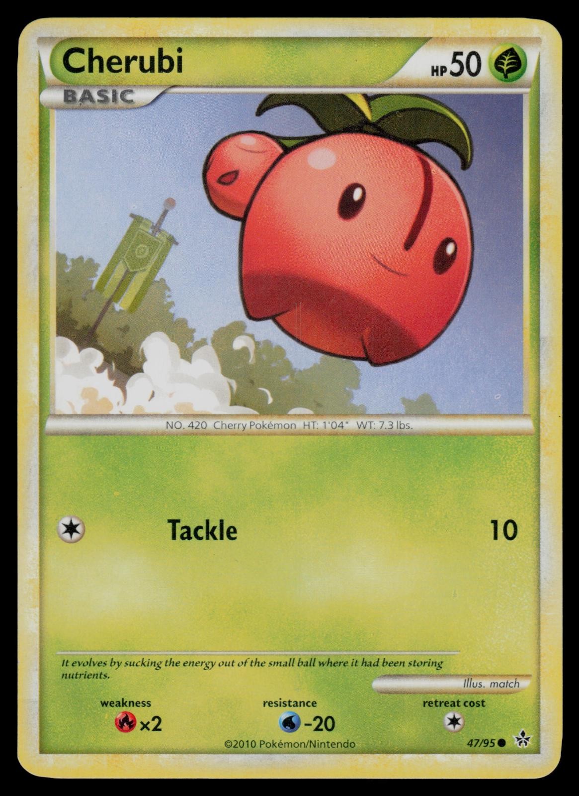 Cherubi 47/95 Common HGSS Unleashed Pokemon Lightly Played