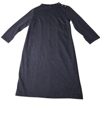 NWT Talbots Dress Size Small Navy Blue Buttons Detail Nautical Cotton Blend