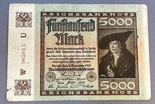 REICHSBANKNOTE NOTGELD 5000 MARK 1922