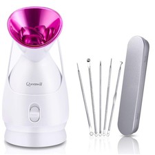 Queenwill Nano Ionic Facial Steamer Hot Mist Spa Blackhead Kit New