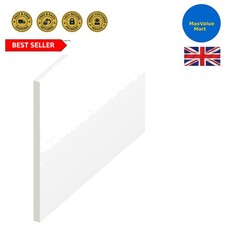Easy-Clean 100mm UPVC Flat Plastic Board - 1 Metre Long, White Gloss Finish