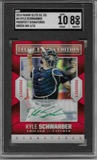 Kyle Schwarber 2014 Panini Elite Extra RC On Card Auto GREEN INK Autograph /10