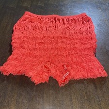 Vtg Malco Modes Red Ruffled Lace Cotton Pettipants Bloomers Panties EUC Medium