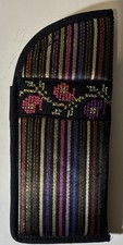 Guatemalan Handmade Woven Eyeglasses Sunglasses Case Bag Stripe Floral 8 X 3.5