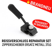 ReißVerschluss Reparatur Set Zipper Schieber Ersatz Metall 3Tlg Jacke Tasche