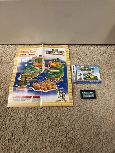 Super Mario World: Super Mario Advance 2 (GBA) Cartridge + Manual Only+Map