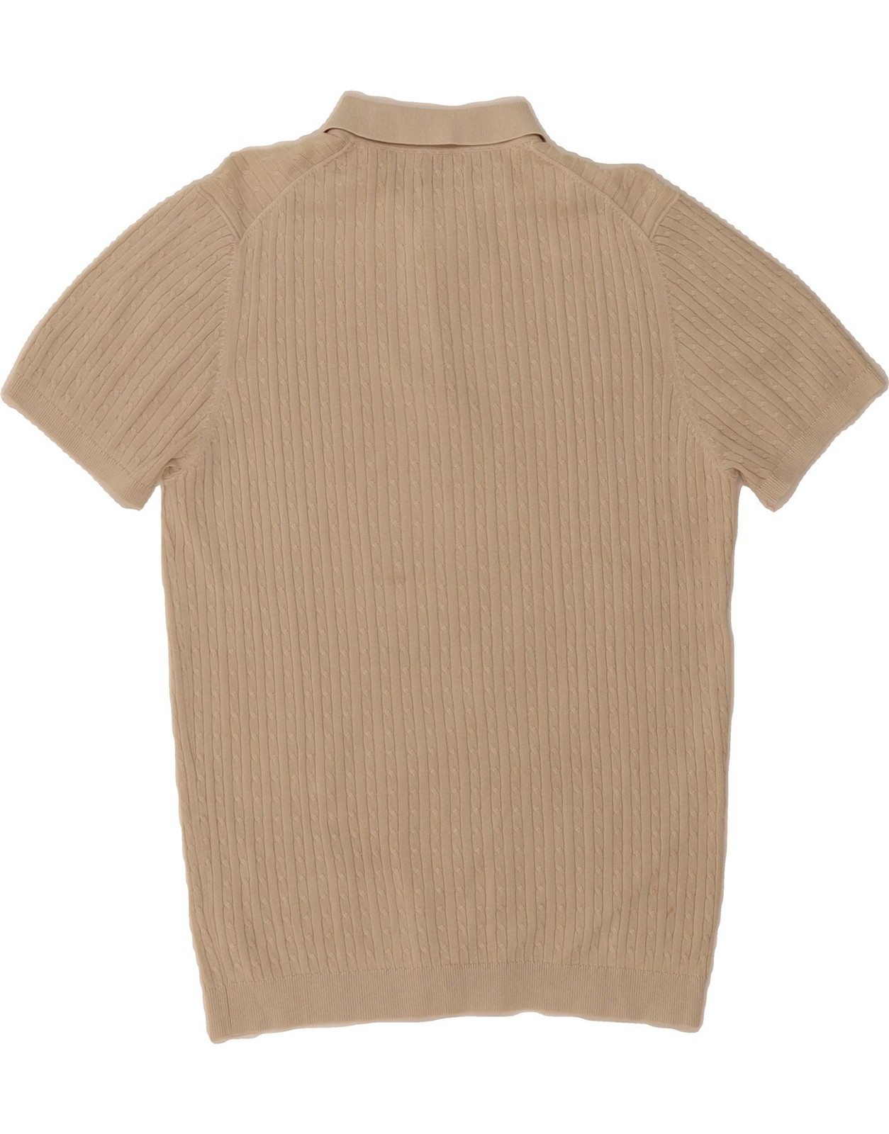 MASSIMO DUTTI Mens Short Sleeve Polo Neck Jumper Sweater XL Beige DN17 thumbnail 2