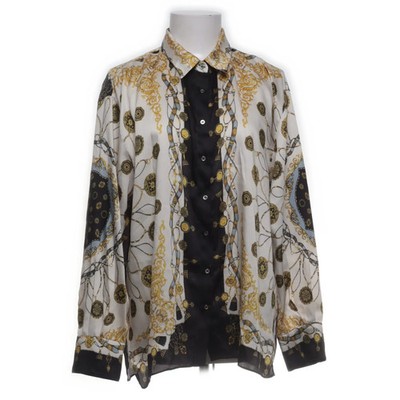 Zara Woman, Bluse, Größe: XL, Weiß/Schwarz/Gold/Mehrfarbig, Paisley, Damen #OY8