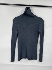 Peruvian Connection 100 Pima Cotton Turtleneck Long Sleeve Top Women L Grey