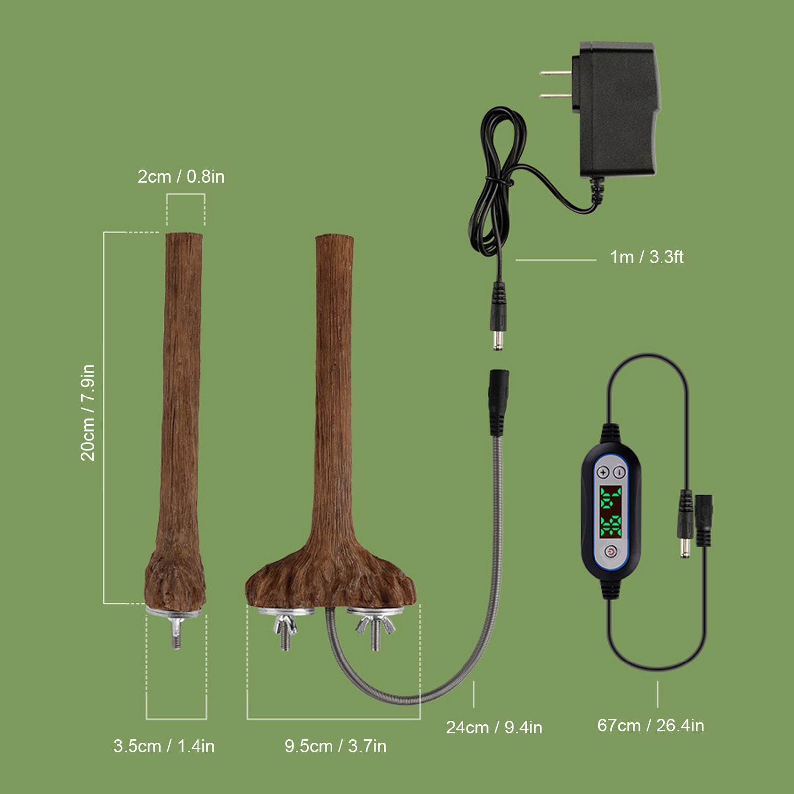 5W Heated Bird Perch Stand Cozy Warmer For Parrots Pet Heating Solution Popular