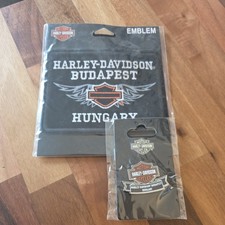 OFFICIAL HARLEY DAVIDSON BUDAPEST HUNGARY EMBLEM PATCH AND PIN. NEW 