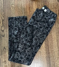 Women’s Lena Gabrielle Damask Metallic Cocktail Stretch Dress Pants - 6