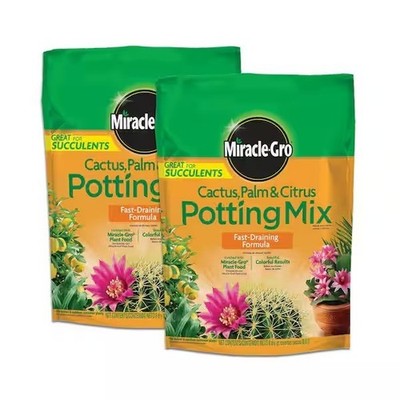 2-Pack Miracle-Gro 8 Qt. Cactus Palm and Citrus Potting Mix Soil (16 Qt Total)