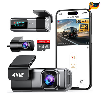 Dash Cam 4K 1080P navycrest Q7 Dual WiFi 64GB