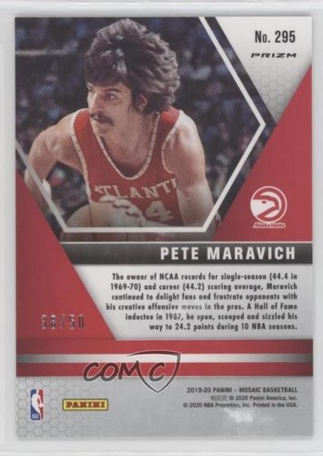 2019-20 Panini Mosaic Salón de la Fama púrpura Fast Break Prizm/50 Pete Maravich Salón de la Fama - Imagen 2 de 3