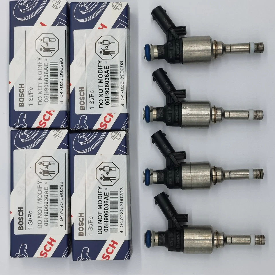 4x 06H906036AE BOSCH OEM Fuel Injectors Set for AUDI A3 A4 A5 Q5 TT Quattro 2.0T Foto 2 de 4