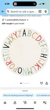 Fleckenresistenter runder Alphabet Kinderzimmer Teppich - 47 Zoll weiche Spielmatte für Kinder