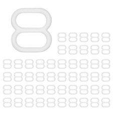 50 Pcs Bra Hooks for Straps, 6mm 8 Shaped Slider Bra Hooks Replacement, White