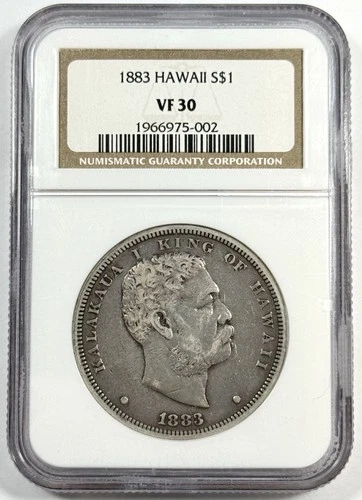 1883 Hawaii King Kalakaua Silver Dollar $1 NGC VF 30 Very Fine Rare Coin NR!