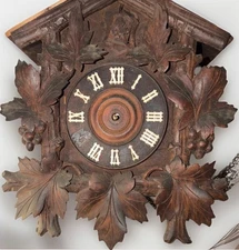 Antique Style Black Forrest German Made Cuckoo Clock Wood Carved - As Is